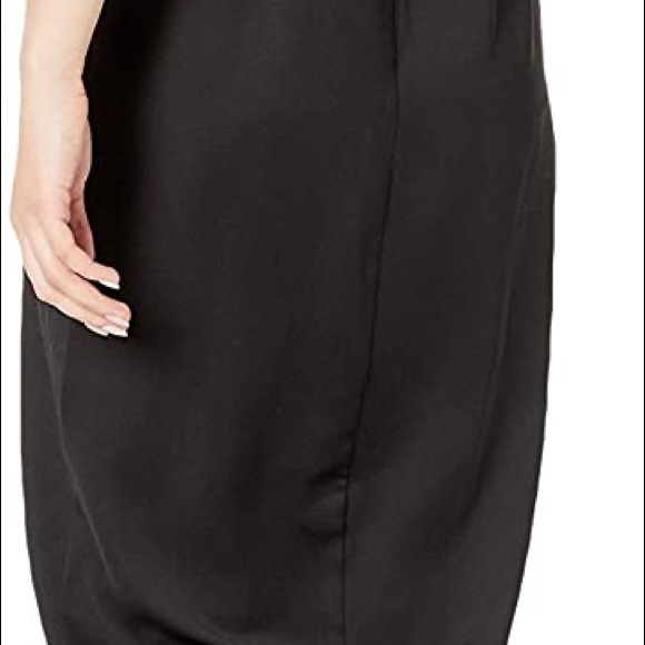 BCBG Black Satin Slip Dress with lace detail and slit. New with tags. Size 8 - Picture 7 of 7